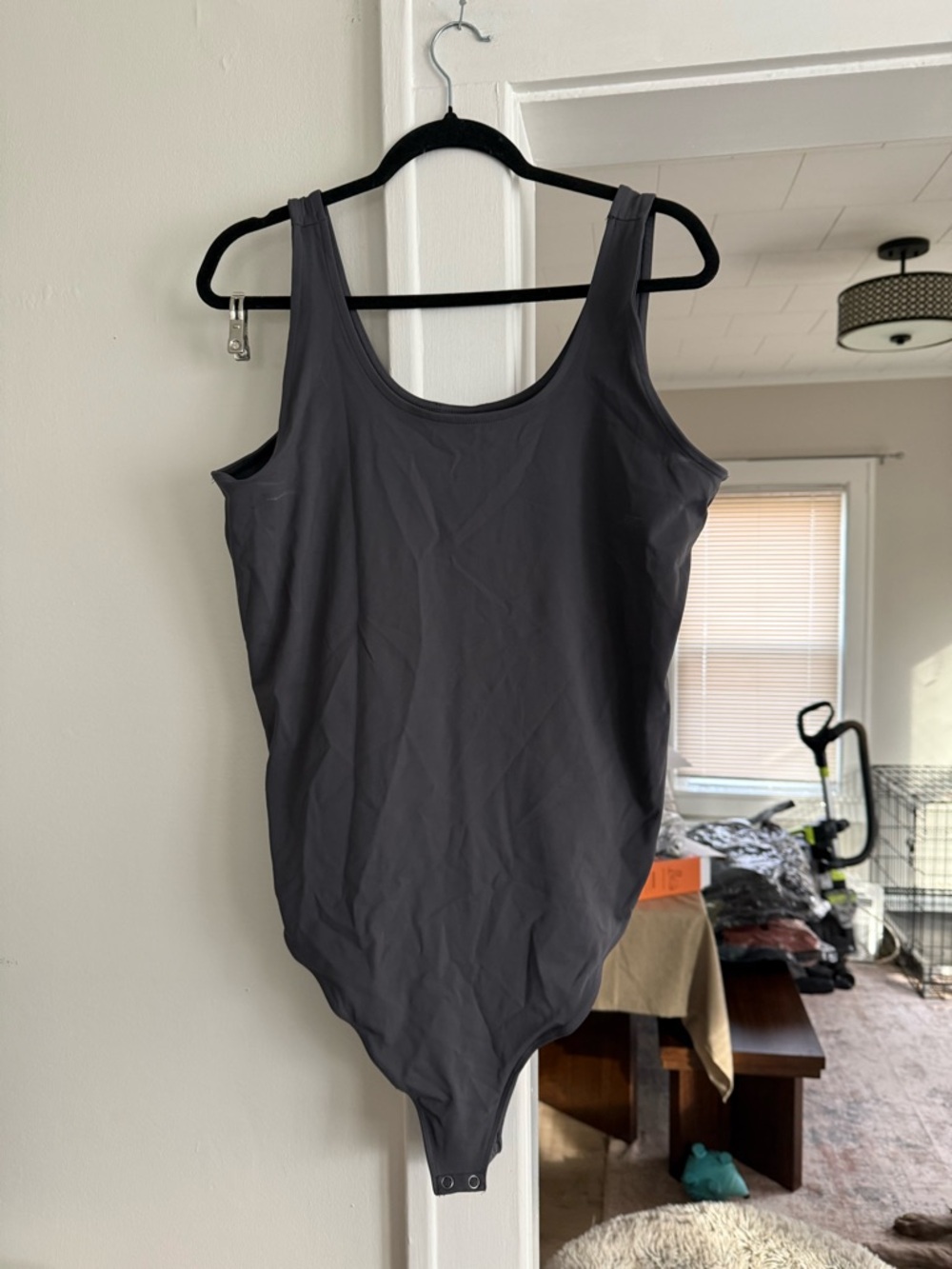 torrid Charcoal Scoop Neck Tank Bodysuit
